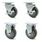 Service Caster 4 Inch Gray Polyurethane Swivel Top Plate Caster Set with 2 Brakes 2 Rigid SCC SCC-20S414-PPUB-TLB-2-R414-2 - alternate 1